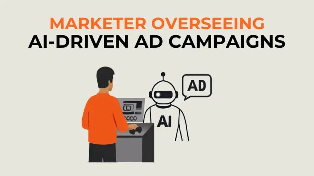 A marketer using a hybrid model to manage AI in programmatic advertising. 