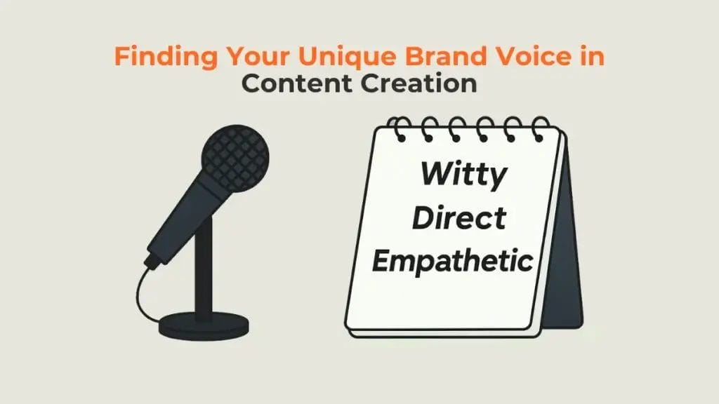 A visual emphasizing brand voice in AI content strategy to rehumanize content.