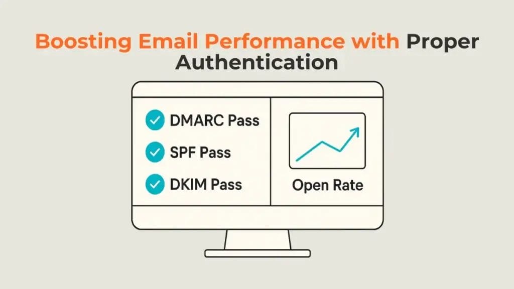 An email marketing dashboard showing healthy deliverability rates after fixing authentication problems.