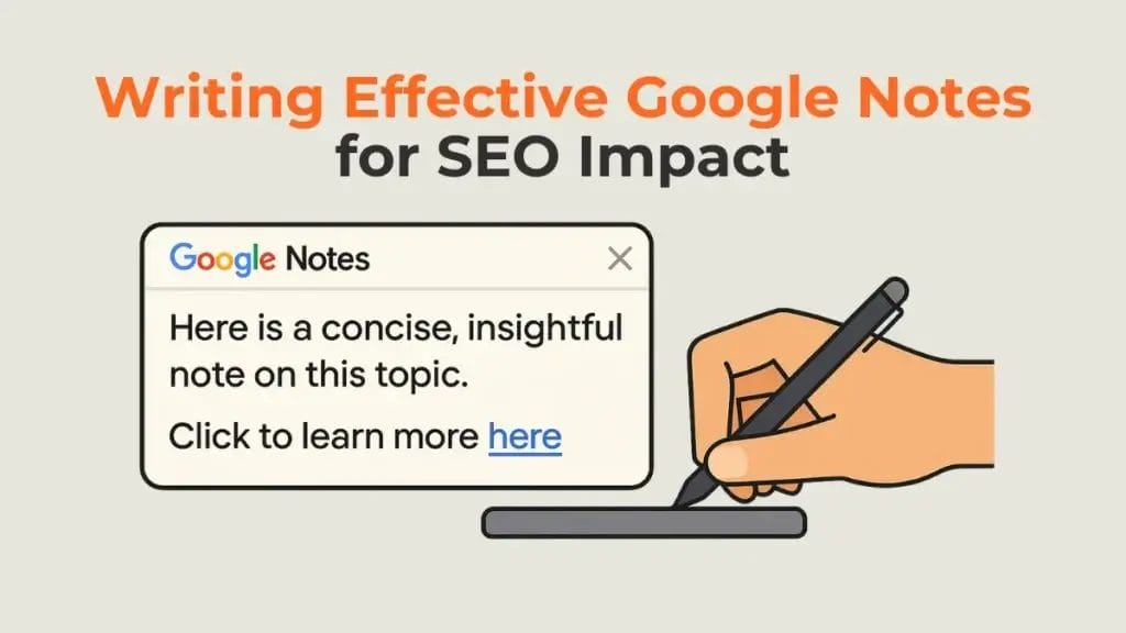 marketer strategically creating insightful Google Notes to influence SEO.