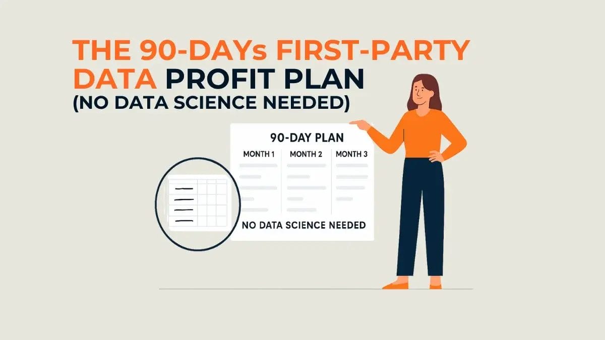 Visual representing a 90-day first-party data profit plan designed for marketers without data science expertise. 